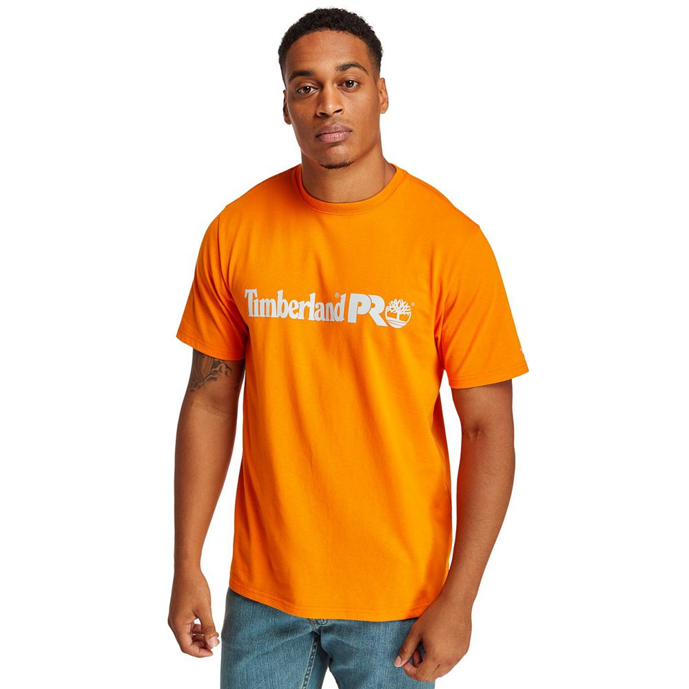 Camisetas Masculino - Timberland Pro® Short Sleeve Base Plate Wicking Logo - SYVLW4968 - Laranja
